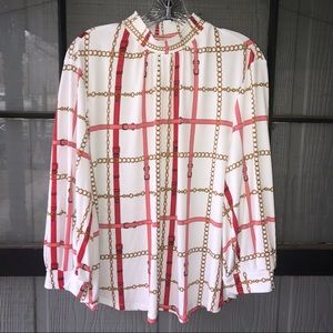 NY&CO 7th Ave top, white with red strap/gold chain